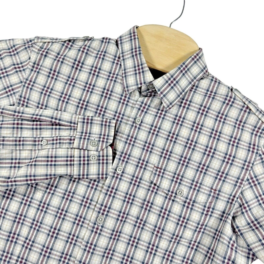 Banana Republic Plaid Button Down Shirt Mens M Long Sleeve Cotton Blend Casual